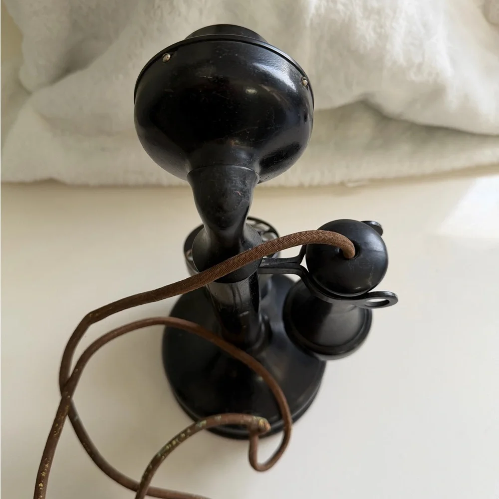 Vintage Black Candlestick  phone Telephone - Picture 5 of 9